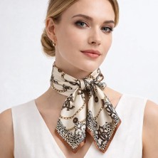 Bermody Kadın Bandana Fular 50X50 Kare Eşarp Rayon Italyan Dikişli Boyun Fuları Saç Bandana