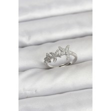 Pirinç Yıldız Model Gümüş Renk Kadın Yüzük - Lisinya