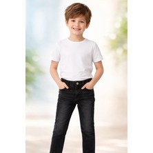 Almira Anne Bebek Erkek Çocuk Kot Pantolon Siyah 8-12 Yaş Günlük Rahatlık