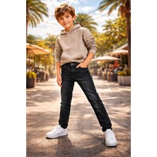 Almira Anne Bebek Siyah Erkek Çocuk Kot Pantolon 8-12 Yaş Günlük Kullanım