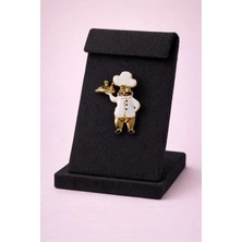 Mdm Style Aşçı Şef Temalı Figür Gold Renk Broş