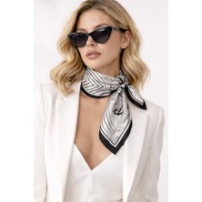Bermody Kadın Bandana Fular 50X50 Kare Eşarp Rayon Italyan Dikişli Boyun Fuları Saç Bandana