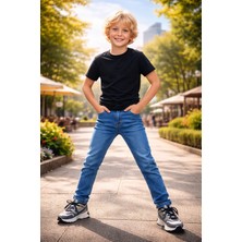 Almira Anne Bebek Erkek Çocuk Kot Pantolon 8-11 Yaş Dar Paça Mavi Beden 8-11