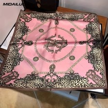 Bermody Kadın Bandana Fular 50X50 Kare Eşarp Rayon Italyan Dikişli Boyun Fuları Saç Bandana