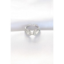 Zirkon Taşlı Silver Renk Ayarlanabilir Yüzük - Lisinya