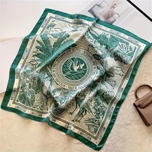 Bermody Kadın Bandana Fular 50X50 Kare Eşarp Rayon Italyan Dikişli Boyun Fuları Saç Bandana