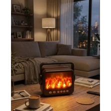 Marsilyan Şömine Efektli Bluetooth Hoparlör Fm Radyo USB Tf Kart Destekli Kablosuz Müzik Çalar