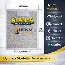 Hgnm E-Trading 25x22 cm (248x222 mm) Davlumbaz Yağ Filtresi – 482000031147 | Whirlpool, Bauknecht, Elica, Electrolux Uyumlu