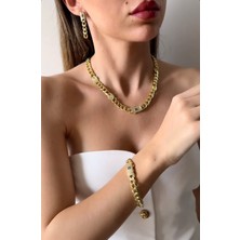14 K Gurmet Kolye Bileklik Küpe Set