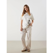 Lc Waikiki Yeni Sezon Standart Fit Gabardin Kadın Kargo Pantolon