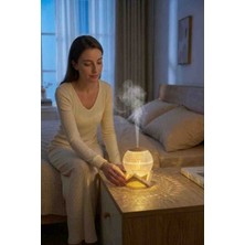 Castu Ahşap Standlı Ultrasonik Aroma Difüzörü & Gece Lambası | LED Işıklı Hava Nemlendirici