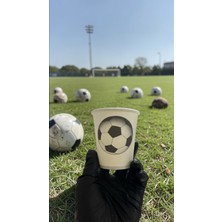 SBStrend Futbol Topu-Maç-Kale Doğumgünü Parti Temalı Tek Kullanımlık 7 Oz 50 Adet Karton Bardak