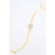 Taşlı Vip Bileklik - Altın