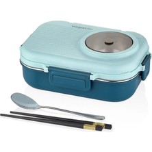 Vagonlife Beslenme Kutusu Paslanmaz Çelik - 1100 ml Sos ( Yoğurt ) Kaseli Yeni Nesil Beslenme Kabı