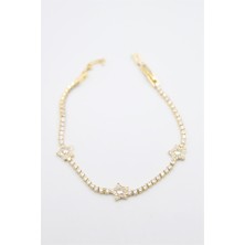 Yıldız Taşlı Vip Bileklik - Altın