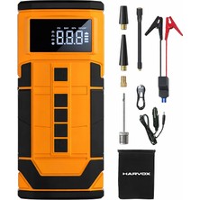 Harvox HXAC-003 10.000 Mah Akü Takviyeli Hava Kompresörü Şarjlı Digital Göstergeli Araç Lastik Şişirme 150 Psı