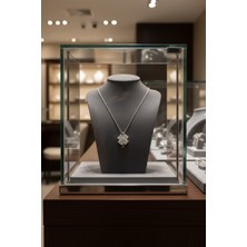 Anka Mücevherat 925 Ayar Gümüş Yonca Kadın Kolye (Beyaz)