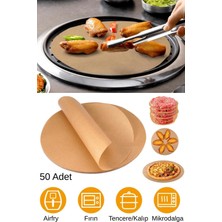 Tonkut 50 Adet Airfryer Pişirme Kağıdı Yağ Geçirmez 21.5 cm Yuvarlak Xxl Model Uyumlu Tek Kullanımlık Kağıt