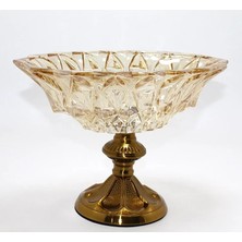 Uslucan Alışveriş Gold Detaylı Eskitme Ayaklı Dekoratif Cam Sunumluk