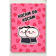 Black-One Kocamda Kocam Temalı Özel Tasarım A5 Metal Spiralli Çizgisiz Kalın Bristol Kapak 50YP 100 Sayfa