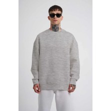 Tarz Yeri Erkek Biskilet Yaka Üç Iplik Sweatshirt - Gri