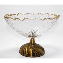 Uslucan Alışveriş Gold Detaylı Eskitme Ayaklı Dekoratif Cam Sunumluk