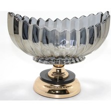 Uslucan Alışveriş Lüks Füme Kristal Cam Gondol Gold Ayaklı Sunumluk