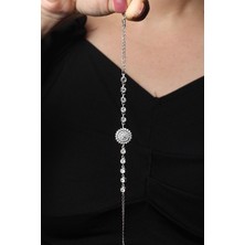 By Barun Yuvarlak Bileklik Zirkon Taşlı 925 Ayar Gümüş Silver Zincir Bileklik