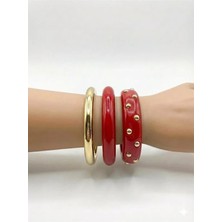 3'lü Set Bilezik - Kırmızı