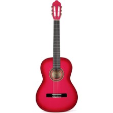 Valencia VC104TPKS Klasik Gitar, 4/4, Pembe Sunburst, Sap Çelikli
