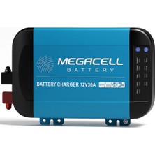 Megacell 12V 30A Akıllı Şebeke Şarj Cihazı (Lityum-Jel-Sulu Aküler Için Uygundur)