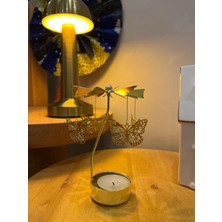 Serçe Kelebek Gold Dekoratif Isı Ile Dönen Mumluk