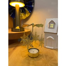 Serçe Kartanesi Gold Dekoratif Isı Ile Dönen Mumluk