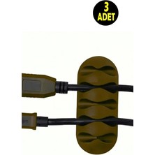 Usin 3lü Set Yapışkanlı Kablo Tv Internet Şarj Kablosu Fiş Tutucu Düzenleyici Organizatör Renk Asorti