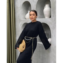 Cardella Kemer Detaylı File Elbise Komple Astarlı Ajurlu Elbise