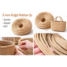 Mady Aksesuar Kraft Ip, Natural Doğal Renk, Çanta Sepet Örgü Ipi,  3mm 500 Gram