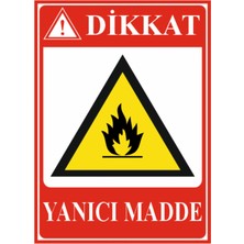 HiperAD Reklam Dikkat Yanıcı Madde Dekota – 3 mm Forex Uyarı 25 cm × 35CM