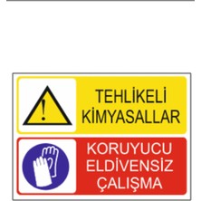 HiperAD Reklam Tehlikeli Kimyasallar Koruyucu Eldivensiz Çalışma Dekota 3 mm Forex 25 Cm×35