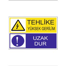 HiperAD Reklam Tehlike Yüksek Gerilim Uzak Dur Dekota Baskı – 3 mm Forex Uyarı Tabelası 25 cm × 35CM