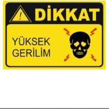 HiperAD Reklam Dikkat Yüksek Gerilim Dekota Baskı – 3 mm Forex Uyarı Tabelası 25 cm × 35CM