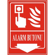 HiperAD Reklam Alarm Butonunu Gösteren Dekota Baskı – 3 mm Forex Uyarı Tabelası 25 cm × 35CM