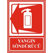 HiperAD Reklam Yangın Söndürücü Sol Taraf Gösteren Dekota Baskı – 3 mm Forex Uyarı Tabelası 25 cm × 35CM