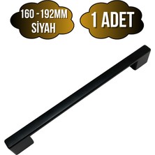 Nobel Köprü Düz Siyah Dolap Kulpu Mobilya ve Mutfak Dolap KULPU(SİYAH)(160-192MM)