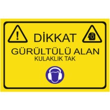 HiperAD Reklam Dikkat Gürültülü Alan Kulaklık Tak Dekota Baskı – 3 mm Forex Uyarı Tabelası 25 cm × 35CM