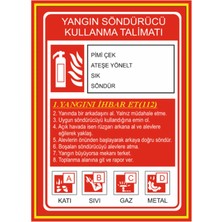 HiperAD Reklam Yangın Söndürücü Kullanım Talimatları Dekota – 3 mm Forex Uyarı 25 cm × 35CM