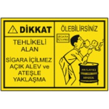 HiperAD Reklam Tehlikeli Alan Sigara Içilmez ve Açık Alevle Yaklaşma Dekota 3 mm Forex 25 × 35