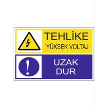 HiperAD Reklam Tehlike Yüksek Voltaj Uzak Dur Dekota Baskı – 3 mm Forex Uyarısı 25 × 35