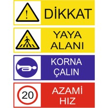HiperAD Reklam Dikkat Yaya Alanı Korna Çalın Dekota Baskı – 3 mm Forex Uyarı Tabelası 25 cm × 35CM