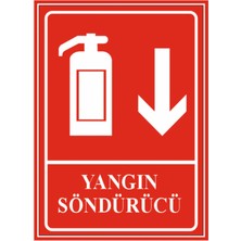 HiperAD Reklam Yangın Söndürücü Aşağı Ok Dekota Baskı – 3 mm Forex Uyarı Tabelası 25 cm × 35CM