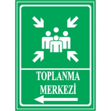 HiperAD Reklam Acil Toplanma Merkezi Sol Taraf Metal Kompozit Dış Mekana Uygun Kompozit 25 cm × 35CM